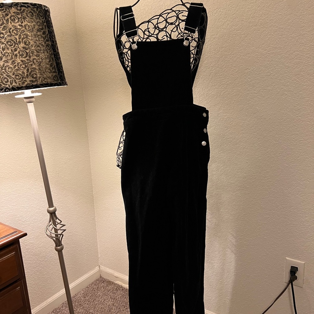 Black Corduroy Overalls